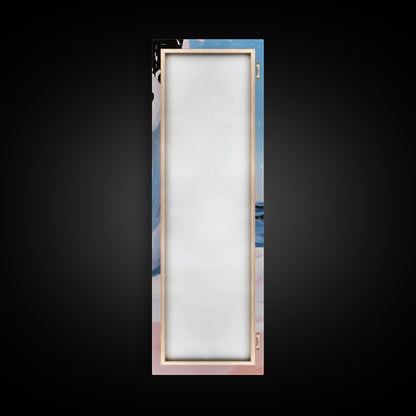 Ocean Wave, Beach Movement, Coastal Energy, Soft Pink Blue Seascape, Surf Lover Art, Modern Framed Canvas Print, Relaxing Wall Decor