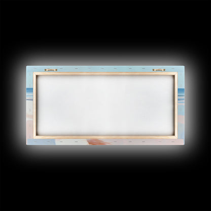 Beach Boat, Ocean Reflection, Coastal Calm, Canvas Print, Minimalist Nautical Art, Summer Home Decor, Living Room Wall Art, Tranquil Vibes