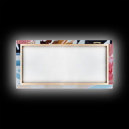 Blossom Beach, Floral Seascape, Coastal Art, Pastel Wall Decor, Living Room Art, Canvas Print, Minimalist Nature Painting, Tranquil Artwork