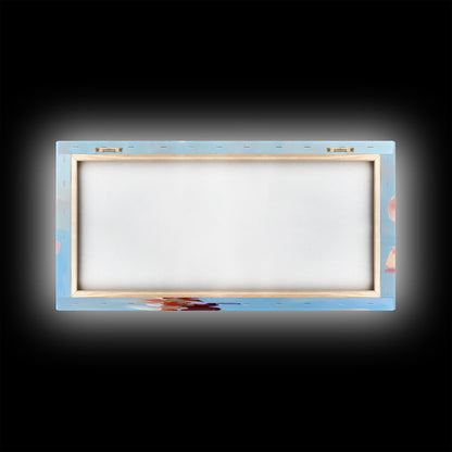 Kayaker, Summer Adventure, Water Sports Art, Canvas Print, Minimalist Wall Decor, Coastal Home Art, Boho Beach Painting, Modern Artwork