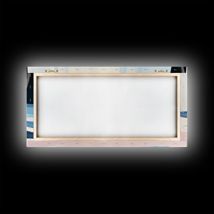 Moosbewachsener Felsen am Strand, Naturkunst am Meer, Erdiger Meeresdruck, Ruhige Zen-Dekoration, Organische minimalistische Ästhetik, Leinwanddruck fürs Wohnzimmer