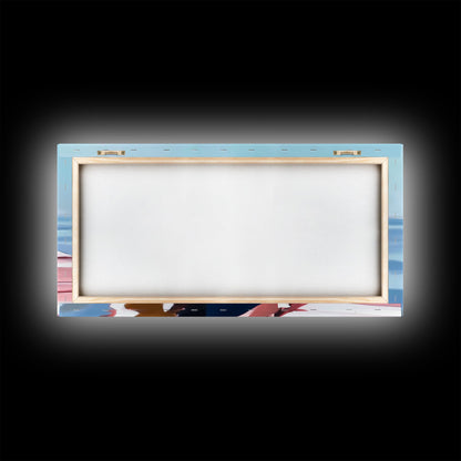 Steg am Wasser, minimalistische Meereslandschaft, Küstendeko, nautische Wandkunst, modernes Strandhaus, Sommerfeeling, blaue Wandkunst, gerahmter Leinwanddruck