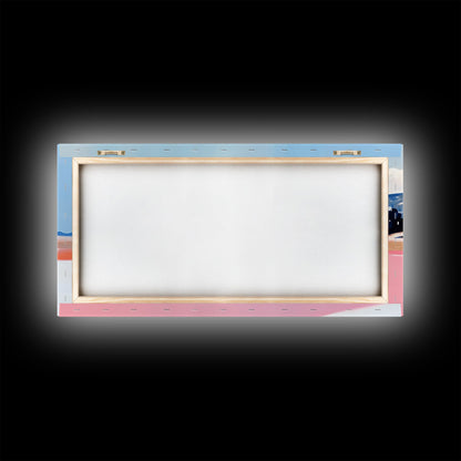 Mountain Horizon, Pastel Desert, Sunset Landscape, Canvas Print, Southwest Wall Art, Earth Tone Decor, Living Room Artwork, Scenic Painting