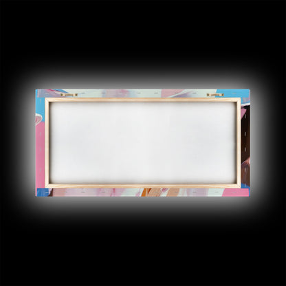 Stilvolle Hunde, Trendige Tierkunst, Ästhetischer Druck in Rosa, Modernes Haustierporträt, Verspielte Wandkunst, Dekoratives Dekor, Gerahmter Leinwanddruck