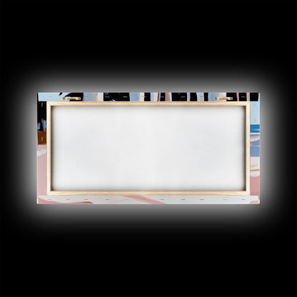 Wald am Ufer, Küstenbäume, Naturkunst, Leinwanddruck, Ruhige Wanddekoration, Wohnzimmerkunst, Strandhausgemälde, Minimalistische Kunst