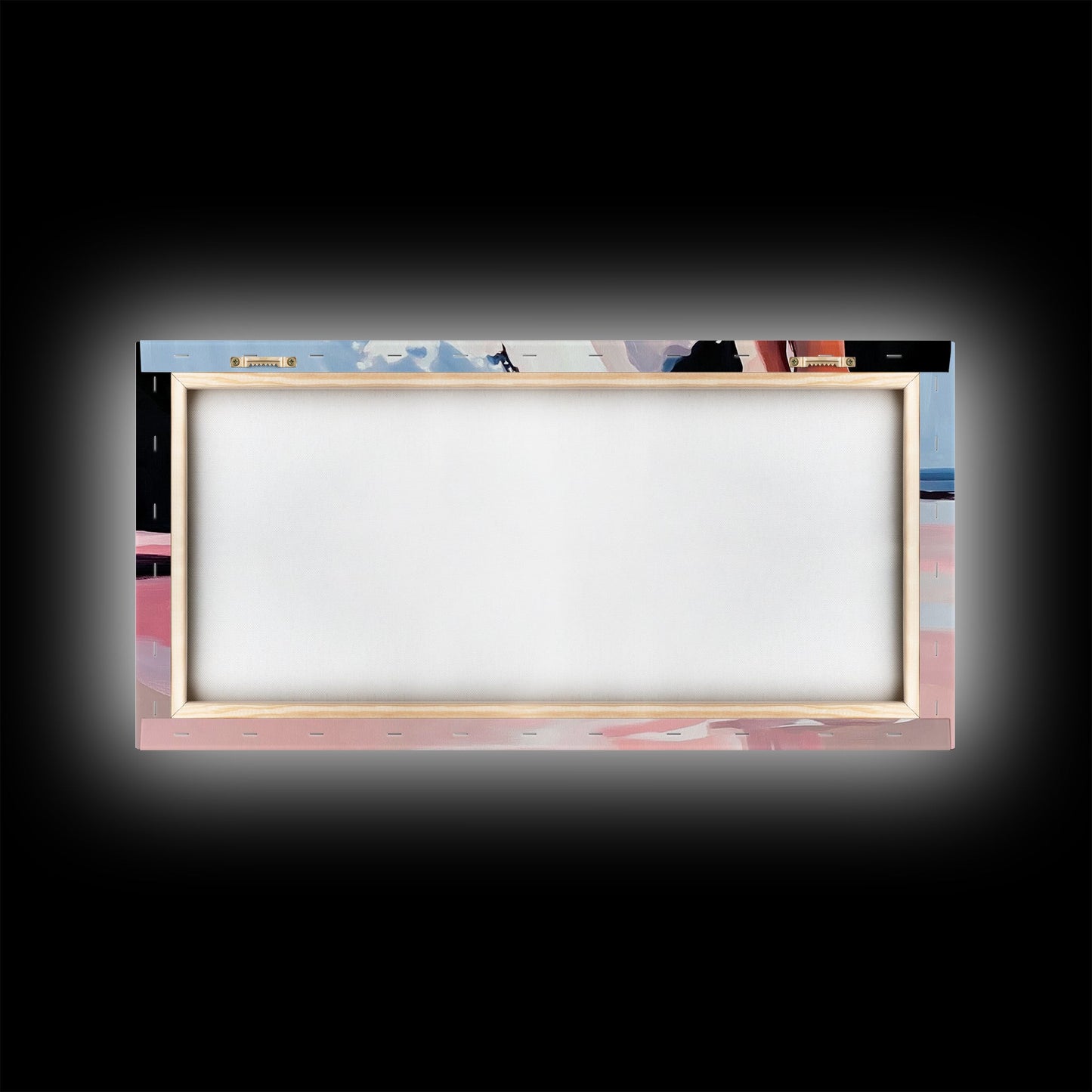 Abstract Waves, Coastal Aesthetic, Beach Sunset, Living Room Wall Art, Canvas Print, Ocean Home Decor, Modern Seaside Artwork, Pink and Blue