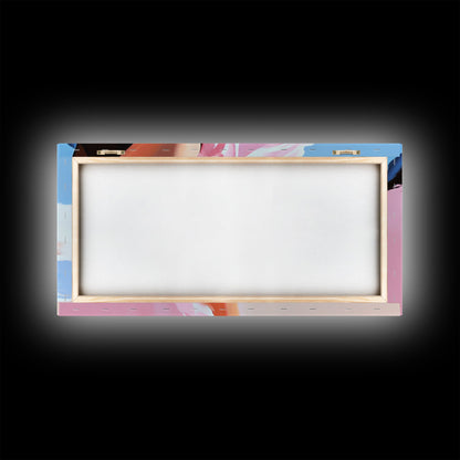 Fließendes Kleid, Strandwind, feminine Eleganz, modische Wandkunst, gerahmter Leinwanddruck, Meeresbrise, moderne Wohndekoration, zartrosa Ästhetik