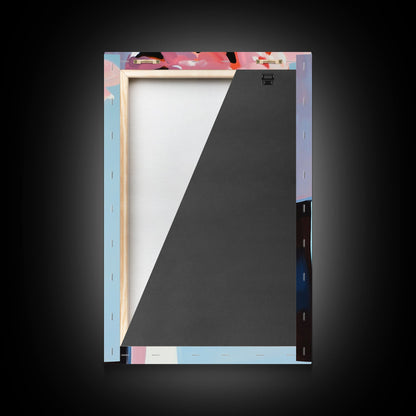 Floral Vase, Soft Pastel Art, Romantic Aesthetic, Elegant Still Life, Framed Canvas Print, Bedroom Wall Art, Feminine Home Decor