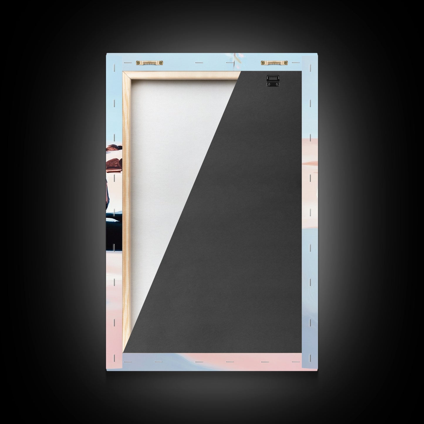 Modern Coastal Art, Abstract Beach Scene, Minimalist Ocean Print, Framed Canvas Print, Boho Seascape, Living Room Wall Art, Pastel Decor