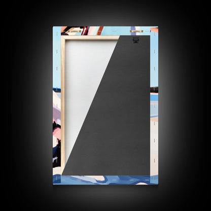 Pink Tree, Abstract Nature, Modern Boho Art, Minimalist Wall Decor, Framed Canvas Print, Living Room Wall Art, Pastel Home Decor