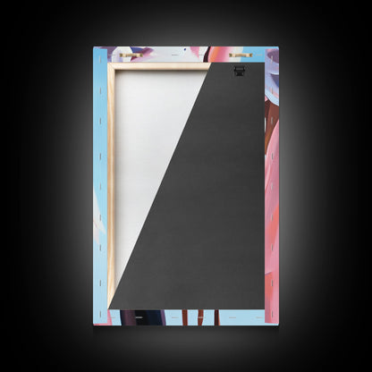 Western Fashion, Cowboy Aesthetic, Rustic Boho Art, Pastel Tones, Modern Western Decor, Framed Canvas Print, Bedroom or Living Room