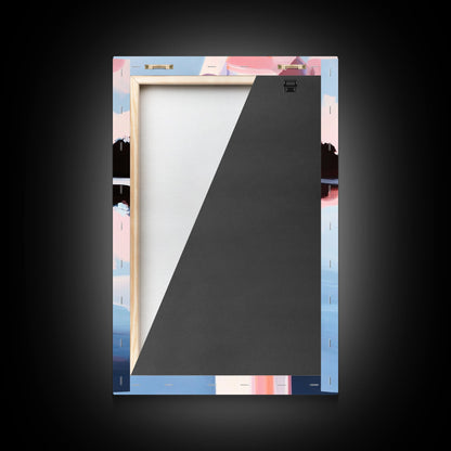 Reflective Sphere, Abstract Art, Minimalist Decor, Modern Aesthetic, Pastel Painting, Contemporary Wall Art, Canvas Print, Office Decor