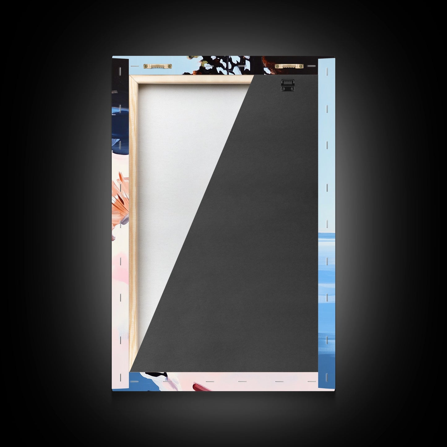 Cliffs and Water, Nature Wall Art, Minimalist Landscape, Coastal Home Decor, Blue and Pink Art, Framed Canvas Print, Office Wall Decor