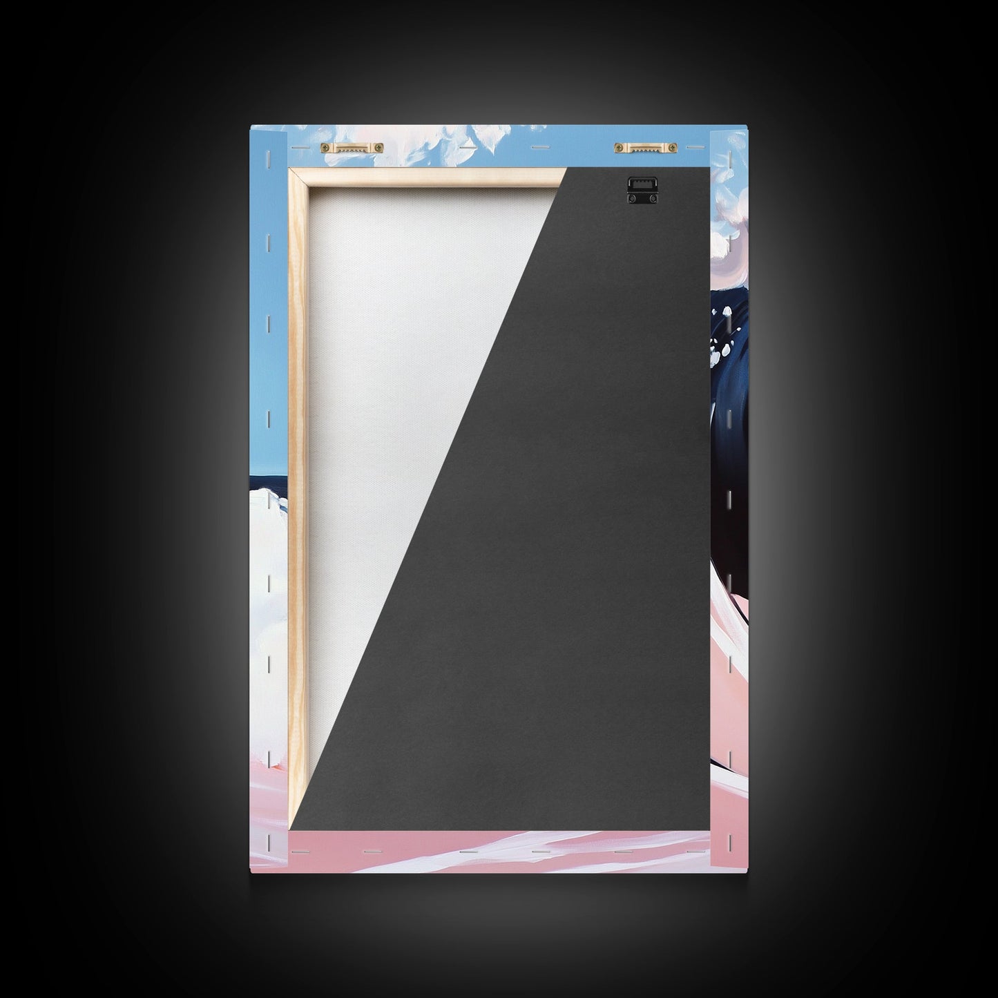 Ocean Wave Painting, Abstract Seascape Art, Modern Coastal Print, Pastel Watercolor Style, Framed Canvas Print, Beach House Wall Art