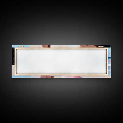 Pink Shoreline, Ocean Reflection, Coastal Wall Art, Framed Canvas Print, Minimalist Seascape, Beach House Decor, Living Room Artwork