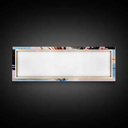 Poolside Bliss, Tropical Vibes, Relaxing Art, Framed Canvas Print, Pink Aesthetic, Coastal Wall Decor, Summer Artwork, Beach Decor