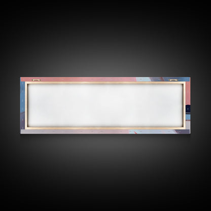 Sunset Serenity, Coastal Horizon, Tranquil Art, Framed Canvas Print, Pink Sky, Minimalist Seascape, Ocean Decor, Living Room Artwork