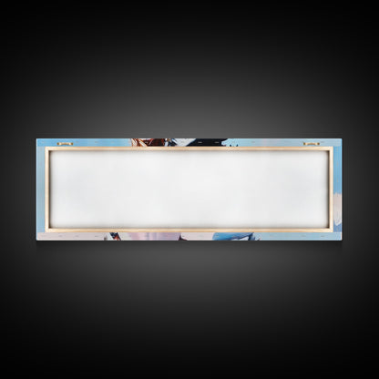 Winter Scene, Snowy Pines, Woman Outdoors, Framed Canvas Print, Christmas Wall Art, Cozy Winter Decor, Rustic Cabin Art, Nature