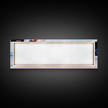 Ocean Waves, Beach Life Art, Tranquil Seascape, Minimalist Coastal Vibe, Framed Canvas Print, Living Room Accent, Serene Blue Decor