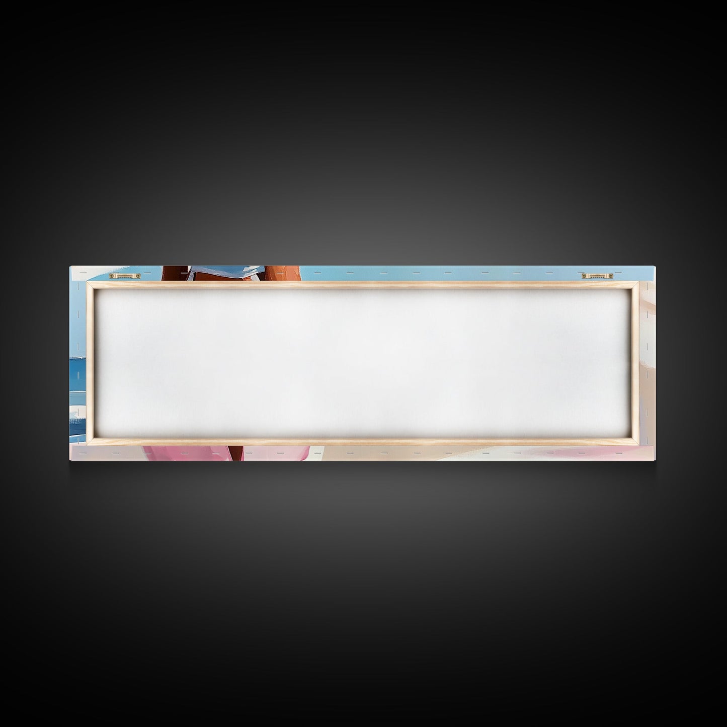 Ocean Waves, Pink Skirt, Windy Shoreline, Framed Canvas Print, Coastal Wall Art, Beach Home Decor, Minimalist Aesthetic, Ocean Scene