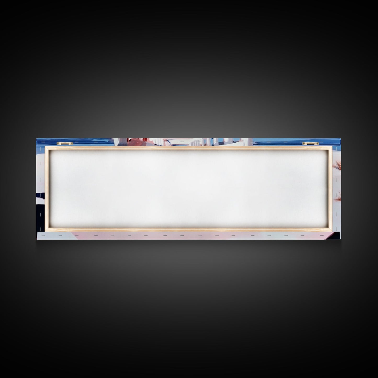 Pink Pier, Beach Walkway, Ocean View, Framed Canvas Print, Coastal Wall Art, Nautical Home Decor, Minimalist Seascape Painting