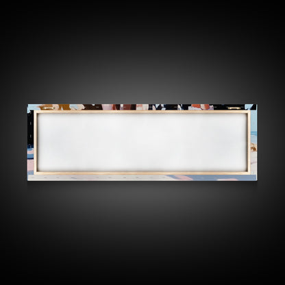 Palm Shadows, Beach Escape, Relaxing Shoreline, Summer Coastal, Canvas Print, Boho Aesthetic, Living Room Wall Art, Modern Tropical Decor