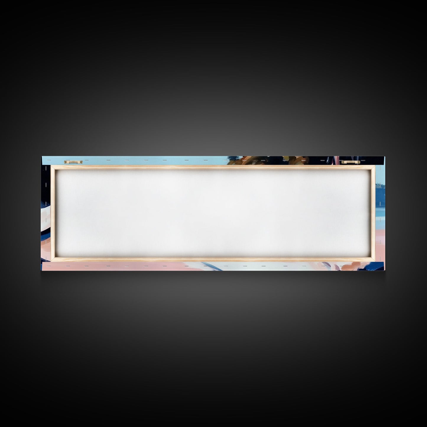 Lakeside Pines, Tranquil Forest Art, Nature Wall Decor, Framed Canvas Print, Minimalist Landscape, Serene Blue Tones, Office Wall Art