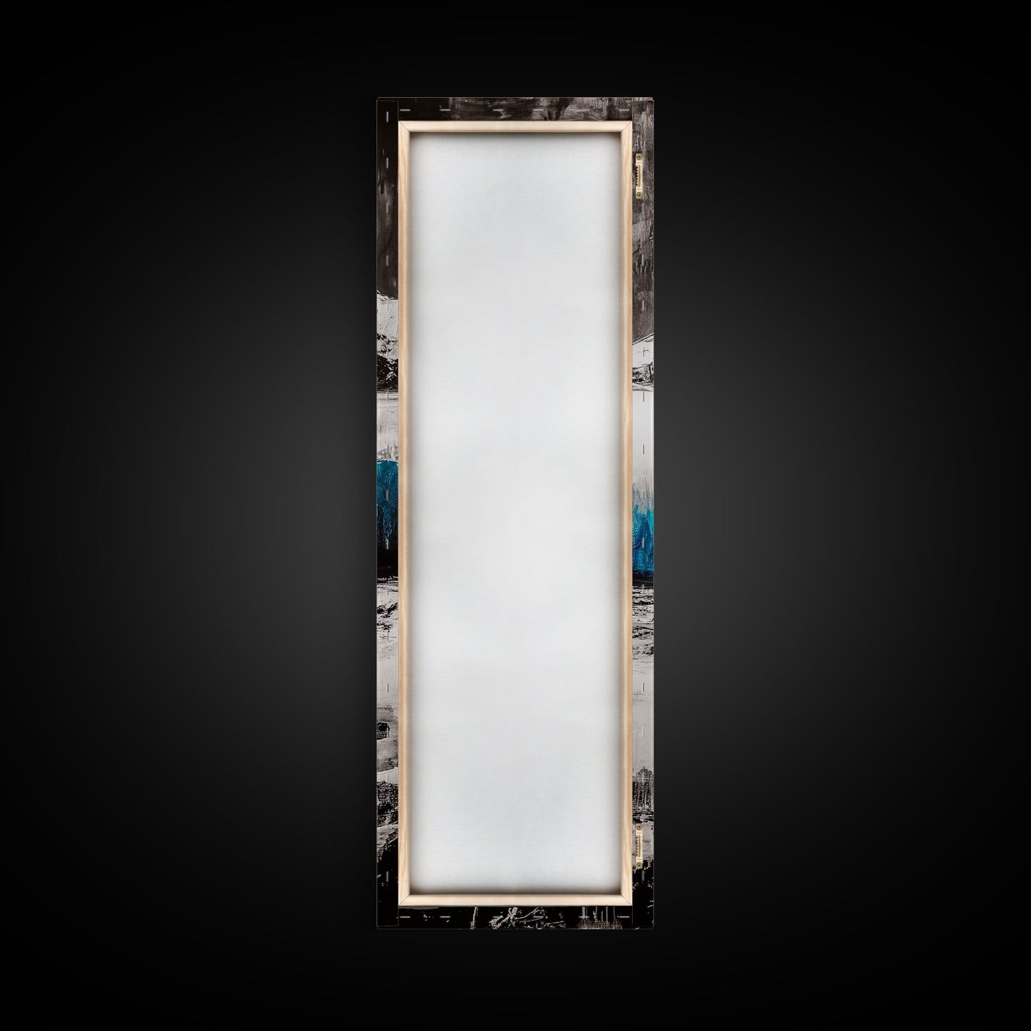 Mountain Reflection, Blue Lake Art, Nature Canvas Print, Black White Wall Art, Landscape Painting, Large Artwork, Minimalist Decor