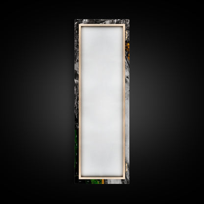 Marbled Abstract Art, Green and Yellow Fluid Painting, Modern Wall Decor, Textured Artwork, Contemporary Office Art, Framed Canvas Print