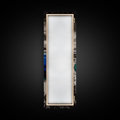 Lake View, Mountain Reflection, Black and White Art, Framed Canvas Print, Cabin Decor, Nature Inspired, Peaceful Wall Art