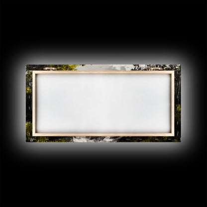 Forest Road, Scenic Nature Path, Rustic Landscape Painting, Greenery Wall Art, Country Home Decor, Framed Canvas Print, Office Artwork