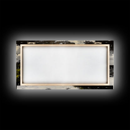 Abandoned Boat, Black White, Seaside Art, Framed Canvas Print, Rustic Beach Decor, Nautical Wall Art, Coastal Print, Office Decor