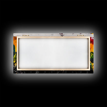 Cactus, Bold Colors, Desert, Vibrant, Framed Canvas Print, Southwest Wall Art, Boho Decor, Modern Abstract Painting, Nature Inspired