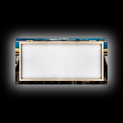 Abstract Boat, Coastal Wall Art, Nautical Decor, Large Canvas Print, Beach House Art, Modern Art, Living Room Wall Art, Blue Art