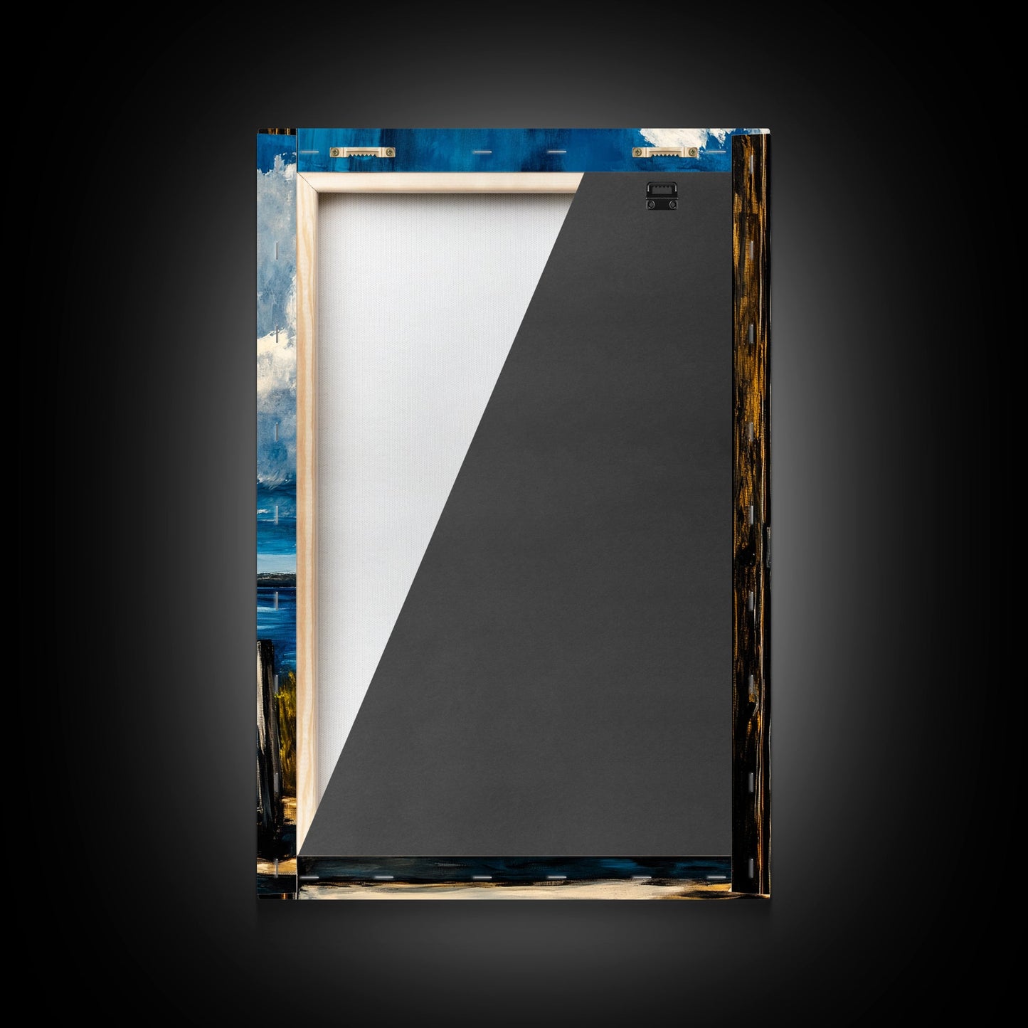 Seaside Serenity, Wooden Dock, Tranquil View, Framed Canvas Print, Ocean Wall Art, Coastal Living, Beach House Decor, Nautical Aesthetic