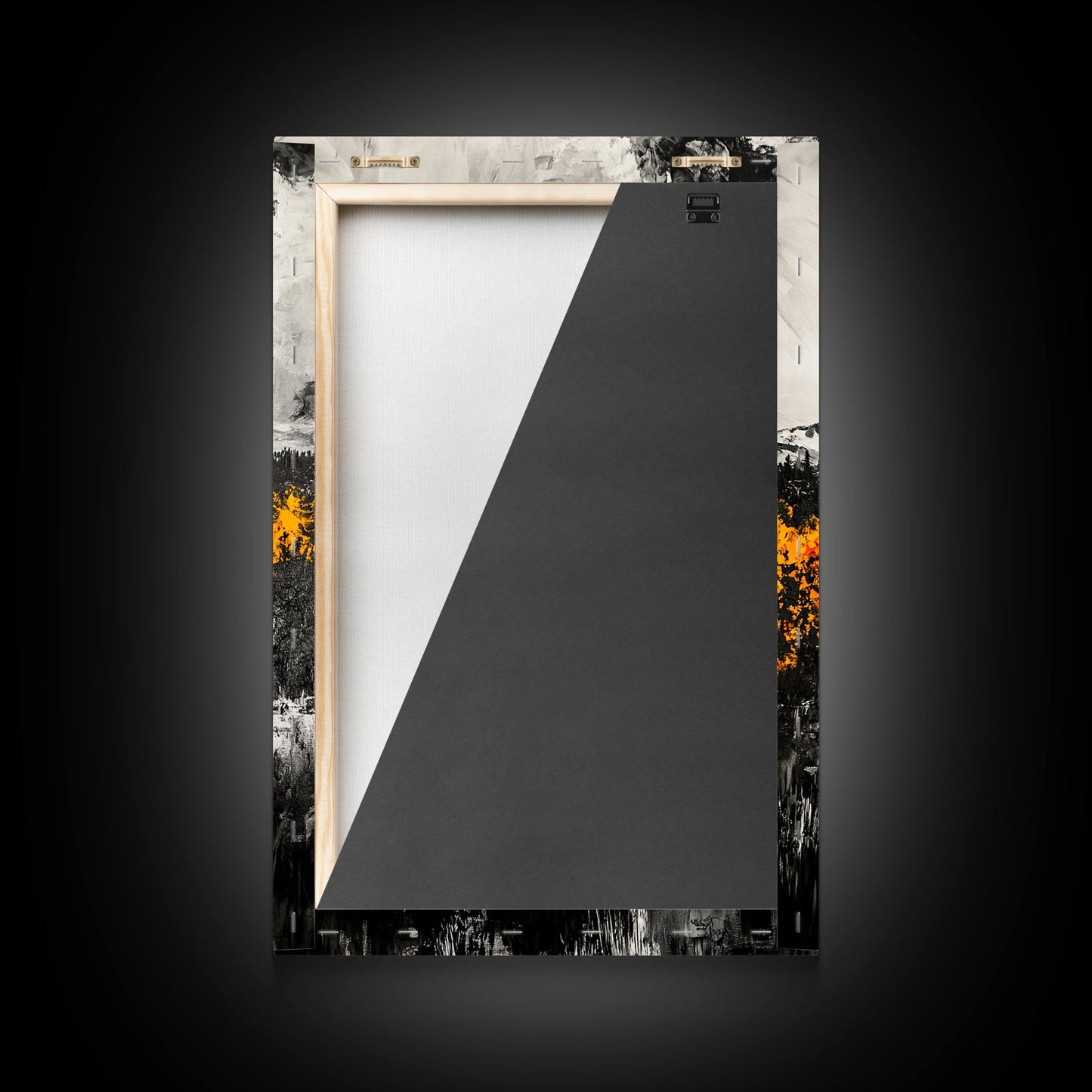 Burning Trees, Fiery Autumn Landscape, Dramatic Fall Wall Art, Modern Seasonal Home Decor, Bold Color Painting, Framed Canvas Print