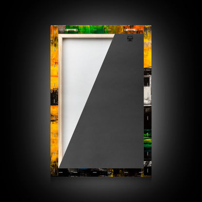 Houseboat Sunset, Coastal Painting, Warm Tones, Abstract Art, Framed Canvas Print, Living Room Wall Art, Waterfront Decor, Ocean Art