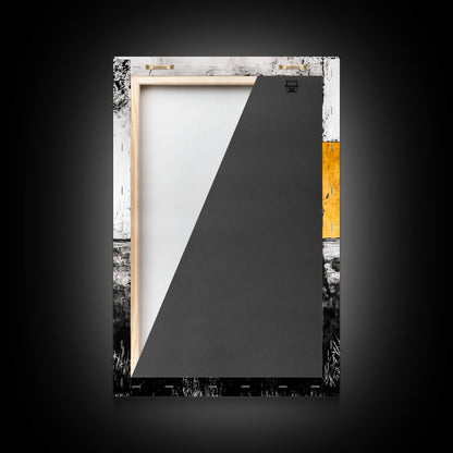 Golden Abstract, Minimalist Landscape Art, Modern Nature Painting, Earthy Tones, Contemporary Home Decor, Framed Canvas Print