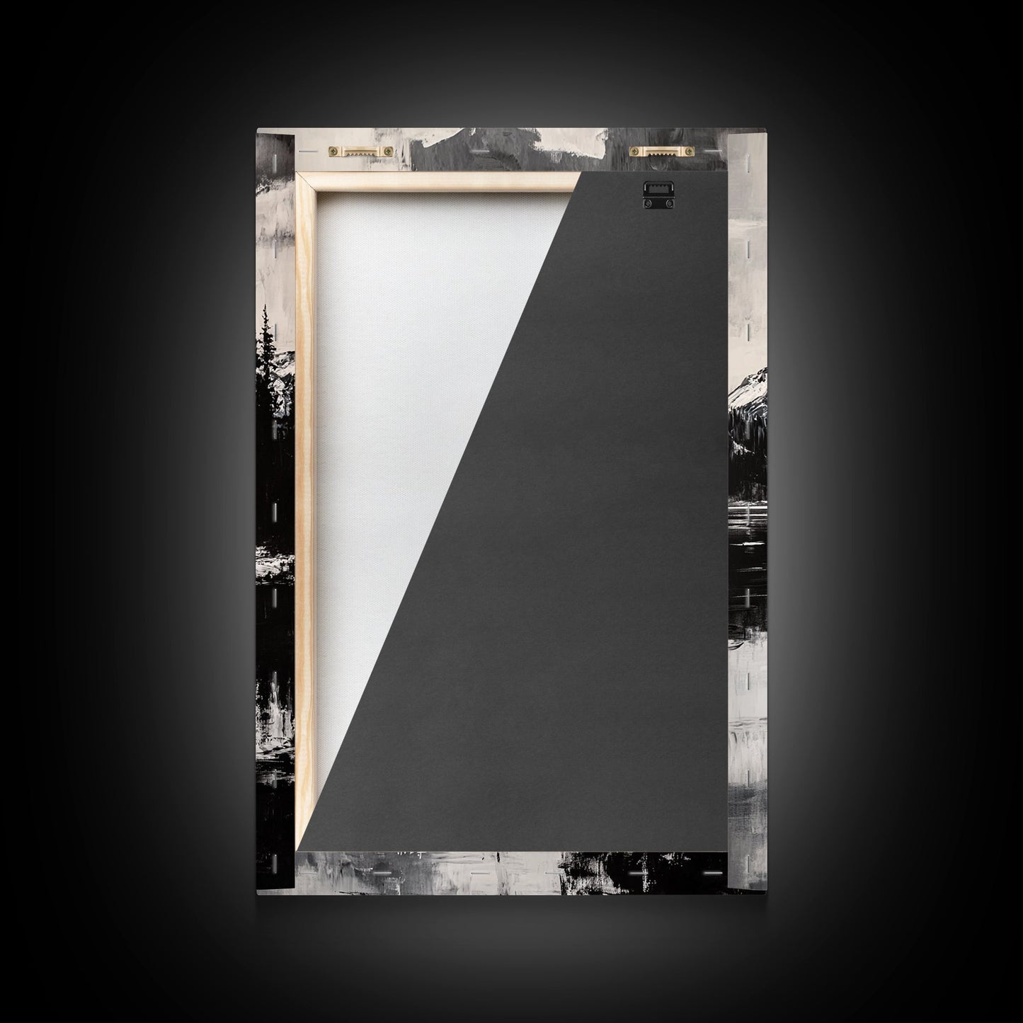 Serene Lake, Black and White Art, Nature Wall Decor, Minimalist Art, Wilderness Painting, Tranquil Wall Art, Modern Home Decor, Canvas Print