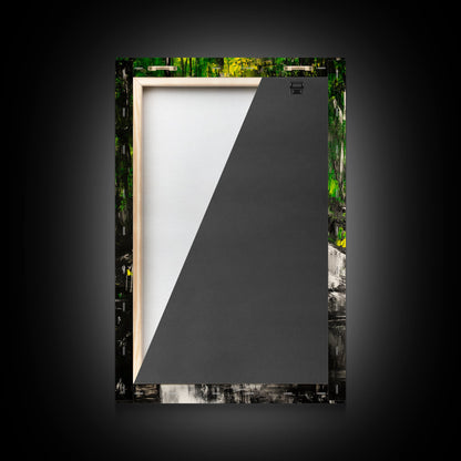 Woodland Stream, Nature Inspired, Green Forest, Serene Wall Art, Minimalist Landscape, Tranquil Home Decor, Large Wall Art, Canvas Print