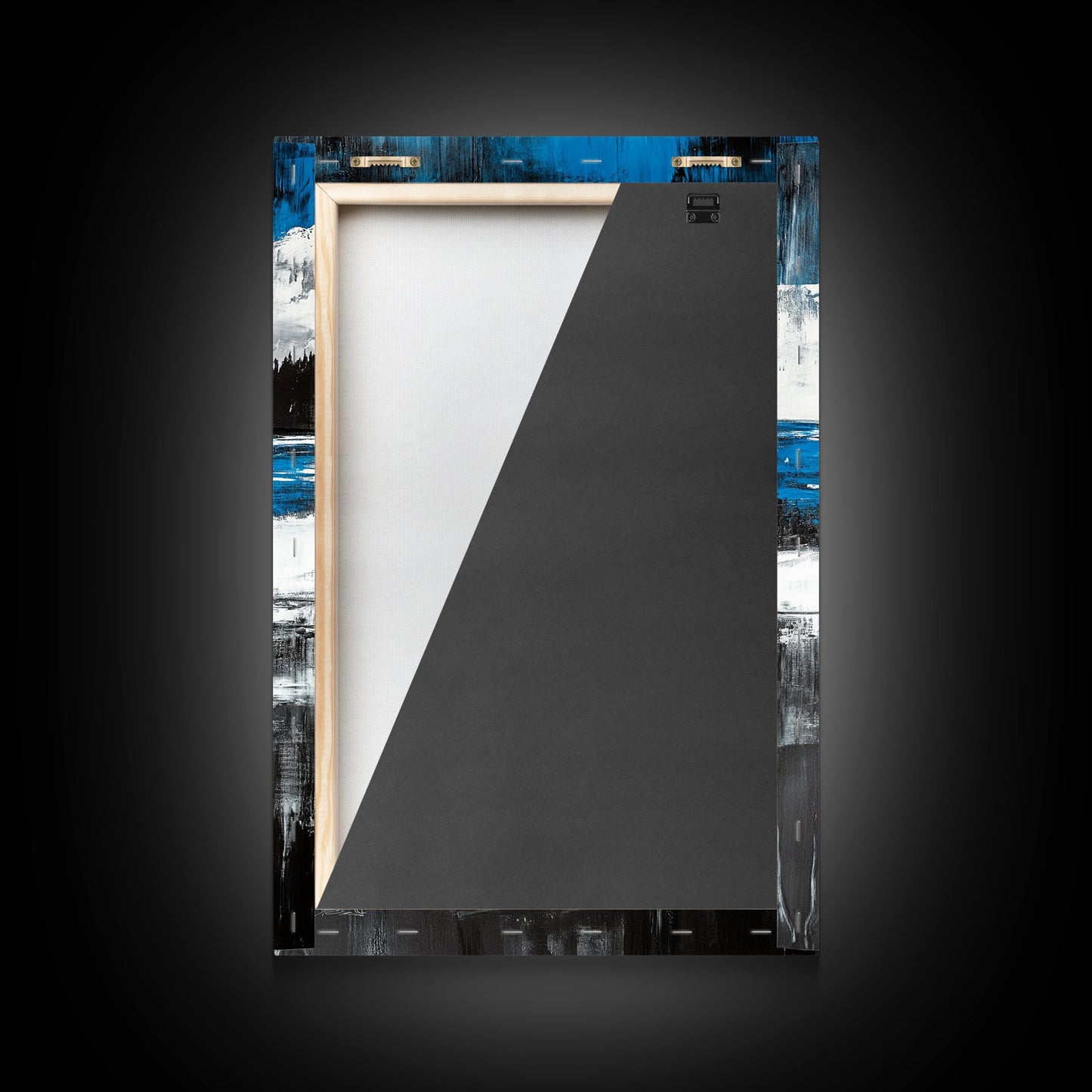 Ocean Cliff Seascape, Moody Coastal Art, Black White Blue Water, Modern Minimalist Wall Decor, Nautical Home Gift, Framed Canvas Print