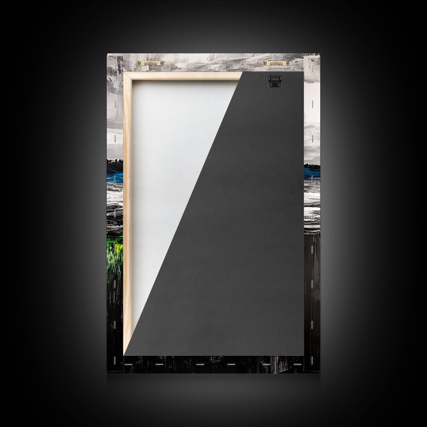 Tranquil Lake View, Blue Water Abstract Landscape, Moody Black White Sky, Serene Nature Wall Decor, Relaxing Home Gift, Canvas Print