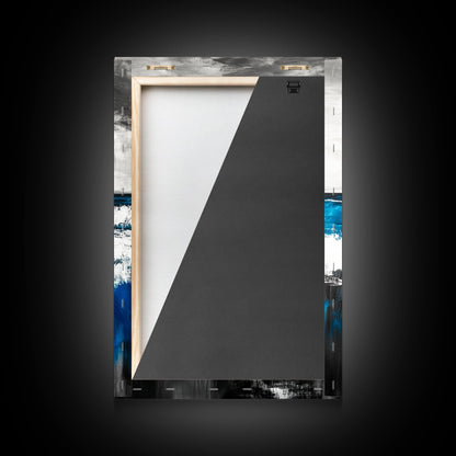 Blue Ocean, Coastal Landscape, Modern Art, Framed Canvas Print, Beach House Decor, Contemporary Seascape, Living Room Wall Art