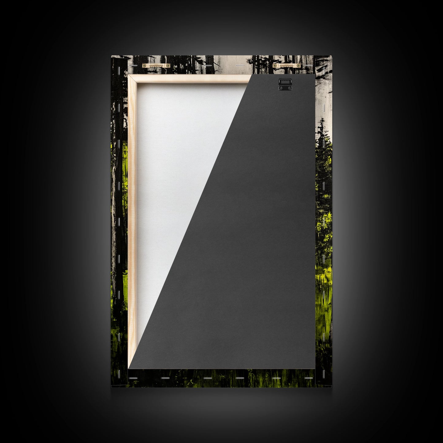 Forest Sunlight, serene nature painting, lush green forest, peaceful landscape wall art, calming home decor, framed canvas print, cabin art