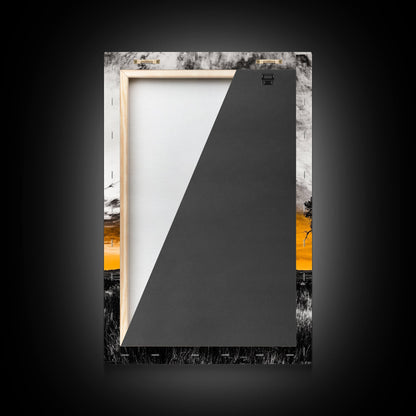 Lone Tree Sunset, dramatic landscape print, fall sunset art, rustic countryside decor, warm autumn painting, framed canvas print, hallway