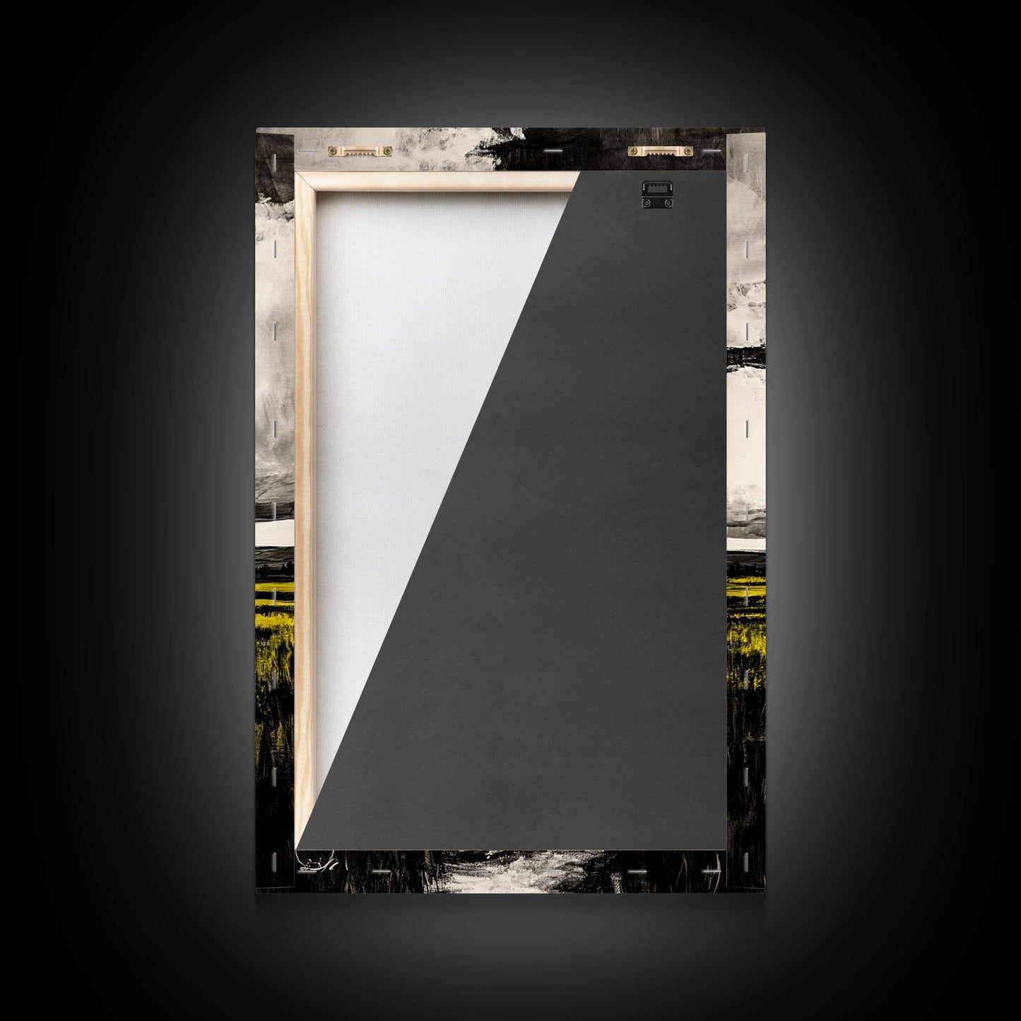 Field Pathway, dreamy landscape painting, country road art, scenic nature wall decor, calming yellow tones, framed canvas print, entryway