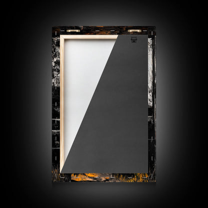 Barn Door View, Mountain Escape, Rustic Scene, Framed Canvas Print, Western Wall Art, Cabin Decor, Farmhouse Style, Country Living