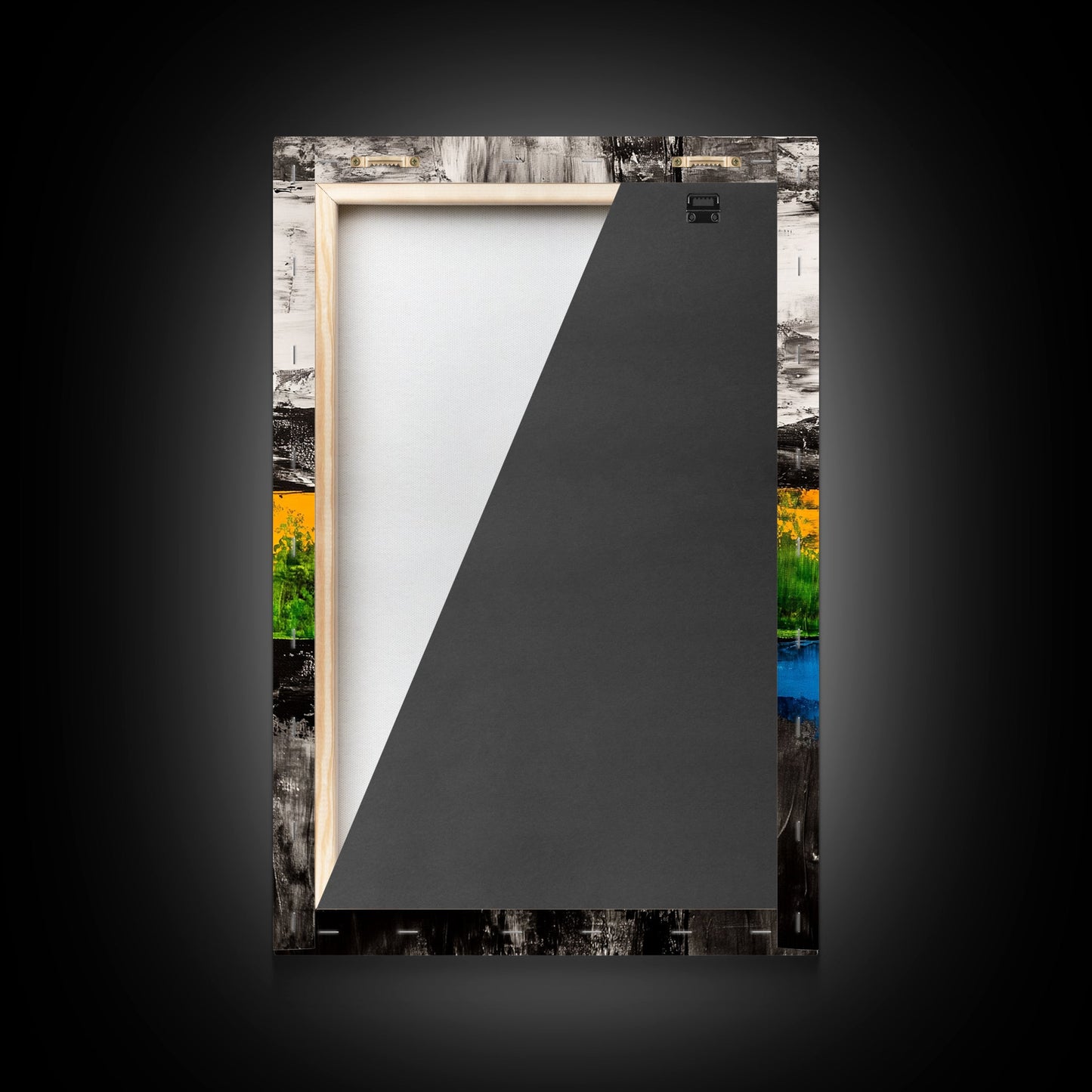 Geometric Landscape, Textured Canvas Print, Bold Wall Art, Modern Home Decor, Minimalist Artwork, Yellow Green Blue Painting