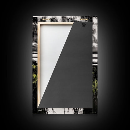 Pathway Beach Scene, Serene Coastal Art, Black and White Landscape, Modern Wall Decor, Relaxing Nature Framed Canvas Print, Office Art