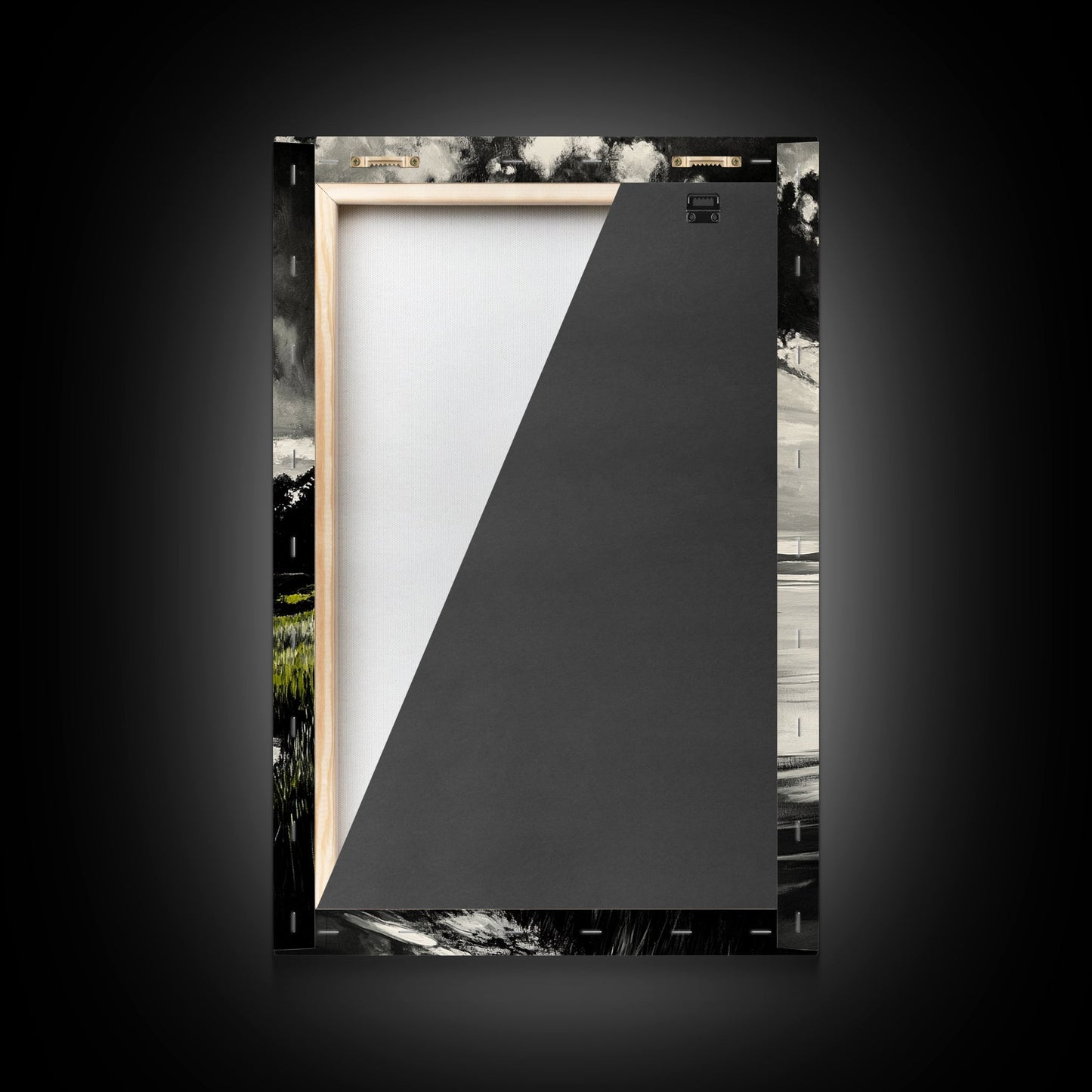 Moody Landscape, Black and White Art, Dramatic Sky, Coastal Scene, Nature Painting, Modern Home Decor, Minimalist Style, Framed Canvas Print